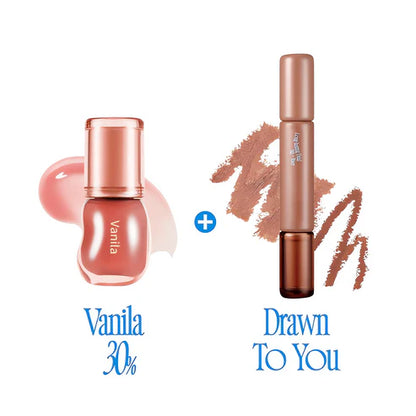 Last Day 70%OFF：Easy Lazy Lip Combo~3D Voluming Gloss+Dual Coloring Stick Lip+Liner