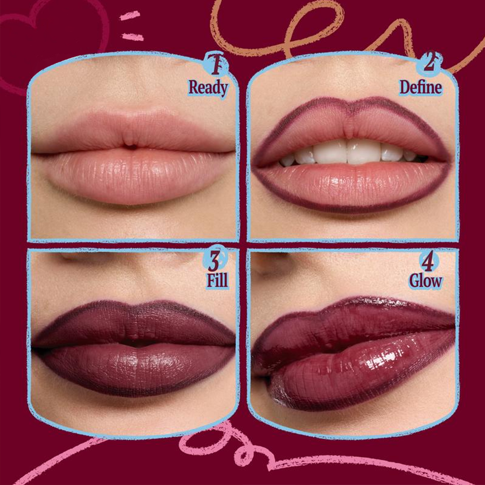 Last Day 70%OFF：Easy Lazy Lip Combo~3D Voluming Gloss+Dual Coloring Stick Lip+Liner